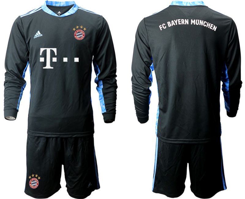 Men 2020-2021 club Bayern Munich black long sleeve goalkeeper Soccer Jerseys->bayern munich jersey->Soccer Club Jersey